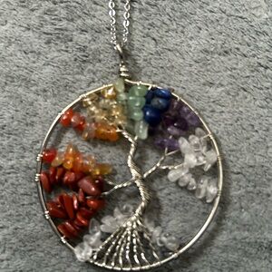 Multicolor Tree of Life Pendant Necklace